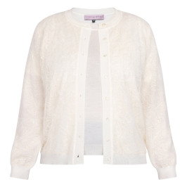 Piero Moretti Lace Applique Twinset Off-White  - Plus Size Collection
