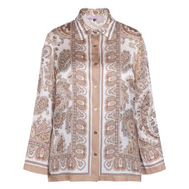 Piero Moretti Paisley Print Shirt Caramel - Plus Size Collection