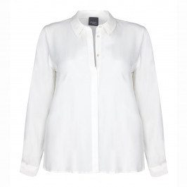 PERSONA BY MARINA RINALDI CLASSIC WHITE SILK MIX CREPE SHIRT  - Plus Size Collection