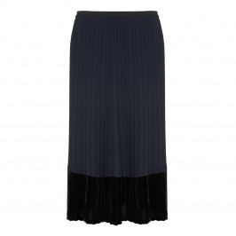 Elena Miro Full Length Pleated Velvet Hem Skirt - Plus Size Collection