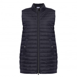 BEIGE HORIZONTAL QUILT GILET BLACK  - Plus Size Collection