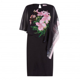 PIERO MORETTI ORCHID PRINT CHIFFON LAYER DRESS - Plus Size Collection