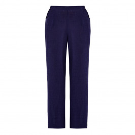 QNEEL CHEESECLOTH LINEN TROUSER NAVY - Plus Size Collection