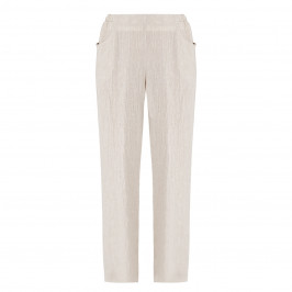 QNEEL CHEESECLOTH LINEN TROUSER BEIGE - Plus Size Collection