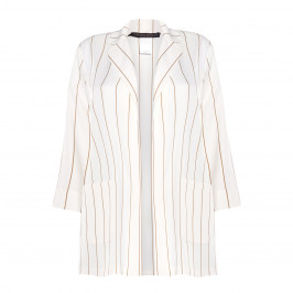 MARINA RINALDI LONGLINE STRIPE JACKET CACHA - Plus Size Collection