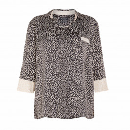 VERPASS SATIN GIRAFFE PRINT SHIRT TWINSET - Plus Size Collection