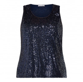 ELENA MIRO SEQUIN VEST NAVY - Plus Size Collection