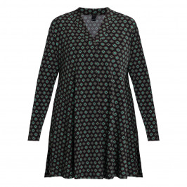 YOEK PRINTED TUNIC GREEN  - Plus Size Collection