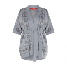 MARINA RINALDI KIMONO SLEEVE CARDIGAN GREY - Plus Size Collection