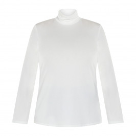 MARINA RINALDI JERSEY POLO NECK WHITE - Plus Size Collection