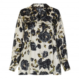 MARINA RINALDI PURE SILK ROSE PRINT SHIRT - Plus Size Collection