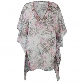 OPEN END kimono style silk chiffon Kaftan - Plus Size Collection