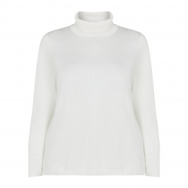 VERPASS POLO NECK WHITE FINE KNIT - Plus Size Collection