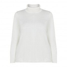 VERPASS POLO NECK WHITE FINE KNIT - Plus Size Collection