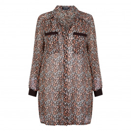 VERPASS GEORGETTE LONG SHIRT ANIMAL PRINT - Plus Size Collection