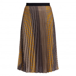 ELENA MIRO PLEATED SCARF PRINT SKIRT  - Plus Size Collection