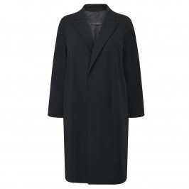 MARINA RINALDI FLUID FORMAL BLACK COAT - Plus Size Collection