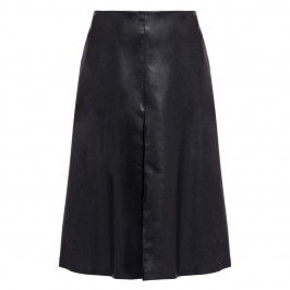 ELENA MIRO FAUX LEATHER SKIRT BLACK  - Plus Size Collection