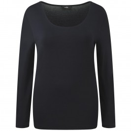 WILLE navy SCOOP NECK TOP - Plus Size Collection