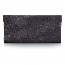 Abro Gunmetal Leather Clutch - Plus Size Collection