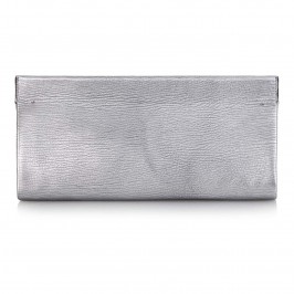 Abro Silver Leather Clutch - Plus Size Collection