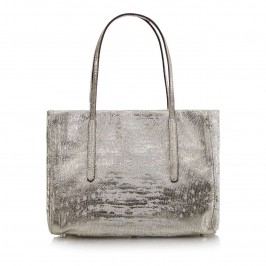 ABRO SMALL SILVER TEXTURED LEATHER TOTE - Plus Size Collection