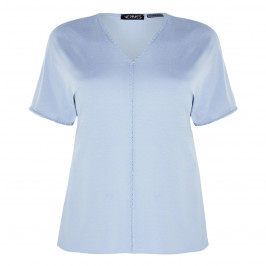 VERPASS V-NECK TOP BABY BLUE - Plus Size Collection