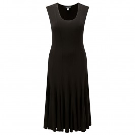 BEIGE LONGUETTE BLACK JERSEY DRESS - Plus Size Collection