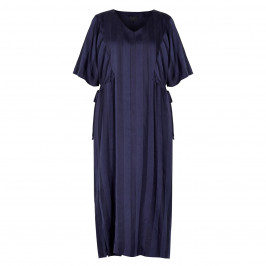 QNEEL STRIPED CLOTH DRESS NAVY  - Plus Size Collection