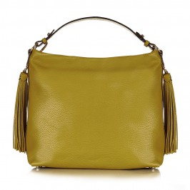 ABRO pistachio LEATHER HOBO BAG WITH TASSELS - Plus Size Collection