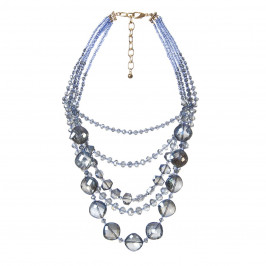 ADELE MARIE blue glass bead multistrand NECKLACE - Plus Size Collection