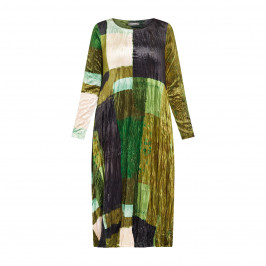 Alembika Crushed Velvet Dress Olive   - Plus Size Collection