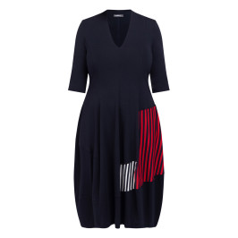Alembika V-Neck Jersey Dress Navy  - Plus Size Collection