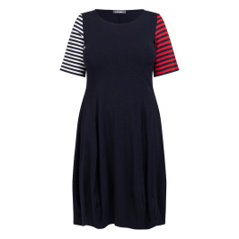 Alembika Short Sleeve Jersey Dress Navy  - Plus Size Collection