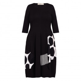 Alembika Jersey Dress Black and White  - Plus Size Collection