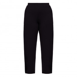 Alembika Pull-On Wide Balloon Leg Jersey Trousers Black  - Plus Size Collection