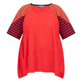 Alembika Short Sleeve Tunic Red  - Plus Size Collection