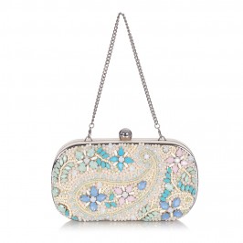 ALEX MAX jewel encrusted nude CLUTCH - Plus Size Collection