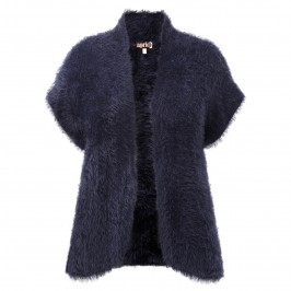 Aprico navy furry knit GILET - Plus Size Collection