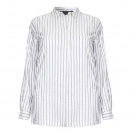 Marina Rinaldi charcoal stripe silk SHIRT - Plus Size Collection