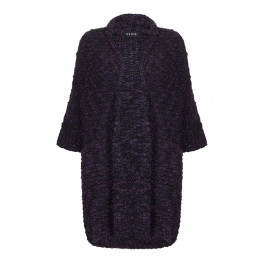 BEIGE LABEL CHUNKY KNIT CARDIGAN PURPLE - Plus Size Collection