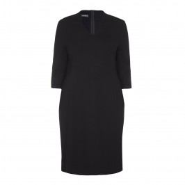 BASLER notch neck black DRESS - Plus Size Collection