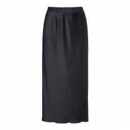 BEIGE LABEL BLACK LONG PLEATED SATIN EFFECT SKIRT - Plus Size Collection