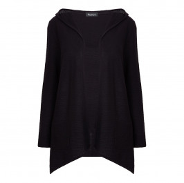 BEIGE LABEL BLACK HOODED CARDIGAN - Plus Size Collection