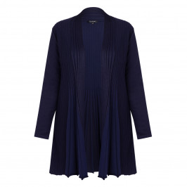 Beige Pleated A-Line Cardigan Navy  - Plus Size Collection