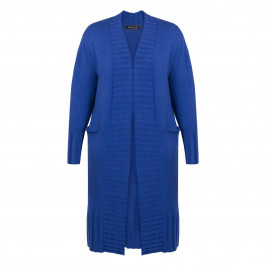 BEIGE EDGE TO EDGE LONG CARDIGAN COBALT - Plus Size Collection