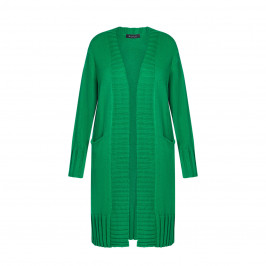 BEIGE EDGE TO EDGE LONG CARDIGAN GREEN - Plus Size Collection