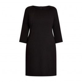 Beige Stretch Jersey Princess Cut Dress Black - Plus Size Collection