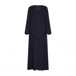Beige Georgette Dress Navy - Plus Size Collection