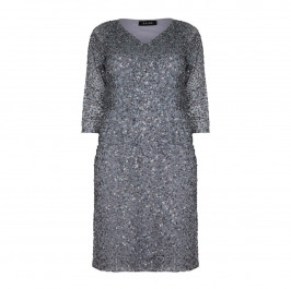 BEIGE GREY SEQUINNED DRESS - Plus Size Collection